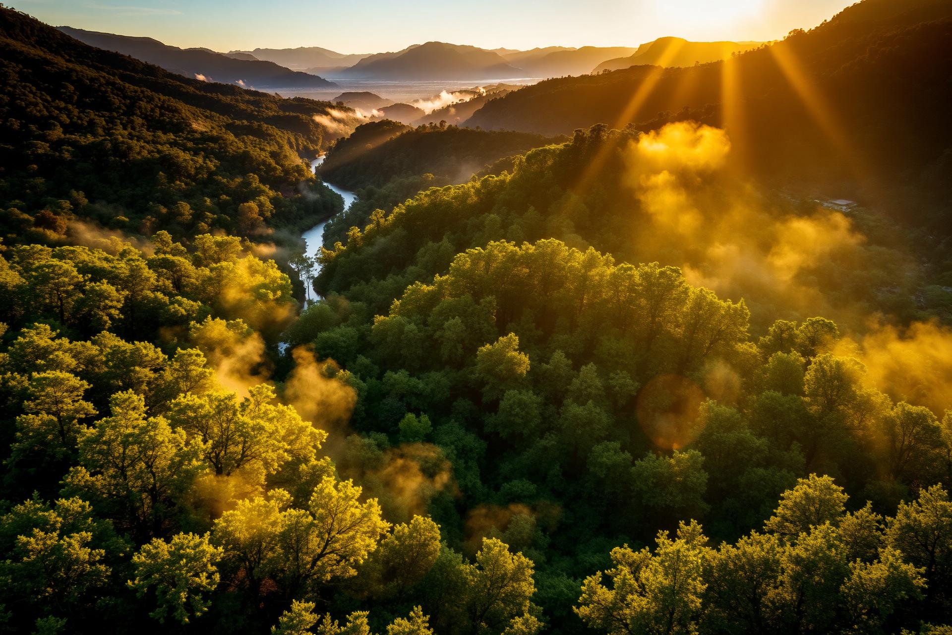 Bosque al amanecer